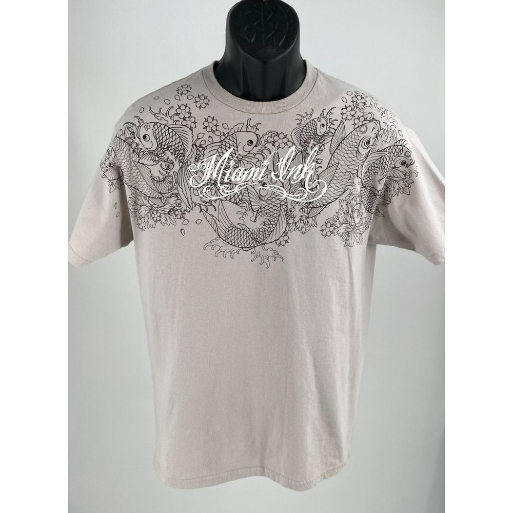 Miami Ink Mens Vintage Koi Tee Size Medium